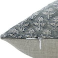 thumbnail image 3 of Fabdivine Block Print Throw Pillow Cover, 20x20 Inch Thick Linen Handmade Cushion Cover, Floral Print Boho Design Gray Pillow Cover for Sofa and Couch, 3 of 5