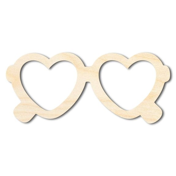Unfinished Wood Heart Sunglasses Shape 8" / 1/8"