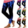 thumbnail image 5 of Leggings for Women Fashion Vintage Flame Printed High Elastic Waist Joggers Spring Casual Plus Size Workout Yoga Pants(Purple,XXL), 5 of 5