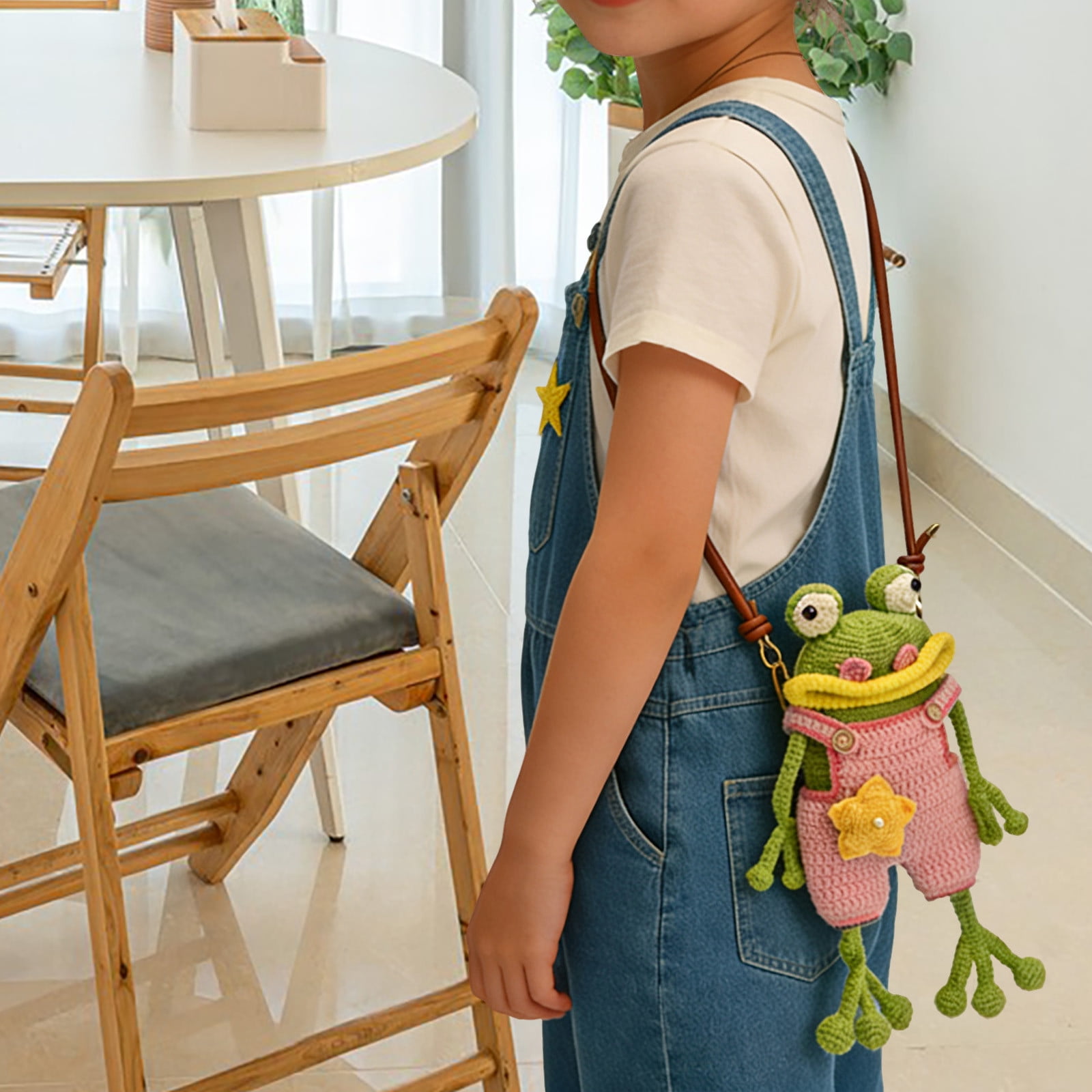 Handmade Crochet Big Mouth Crossbody Bag, Cute Phone Pouch and Shoulder Bag, Trendy Yarn Craft Purse for Women, for Everyday Casual Outfit and Fashion