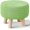 Matcha, variant on Pouf Ottoman, 100% Cotton Knitted Boho Footstool, Round Footrest with Non-Skid Wood Legs, Home Décor Handmade Pouffe, Leisure Floor Step Stool for Living Room (Matcha)