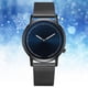 thumbnail image 2 of Reloj de negocios simple de moda para hombres y mujeres Reloj de pulsera con banda de aleación de cuarzo (negro y verde azul), 2 of 3