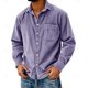 thumbnail image 1 of Camisa Casual de Manga Larga de Corduro de Ajuste Suelto para Hombres con Cuello Girable para el Uso Diario Y Trajes Elegantes, 1 of 6