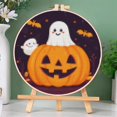 thumbnail image 3 of Happy Halloween Pumpkin and Ghost DIY Stamped Cross Stitch Kits Easy for Beginners with Hoop 11CT Counted Embroidery Needlepoint Crafts Arts for Handmade Enthusiasts and Home Decor 30x30cm(4), 3 of 8