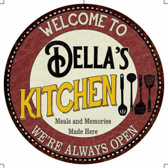 Della's Kitchen 14" Round Metal Sign Bar Game Room Wall Decor 100140040378