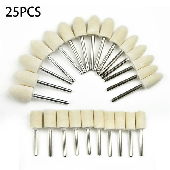 25Pcs Felt Polishing Buffing Buffer Pad Set Accessories for Rotary Tools