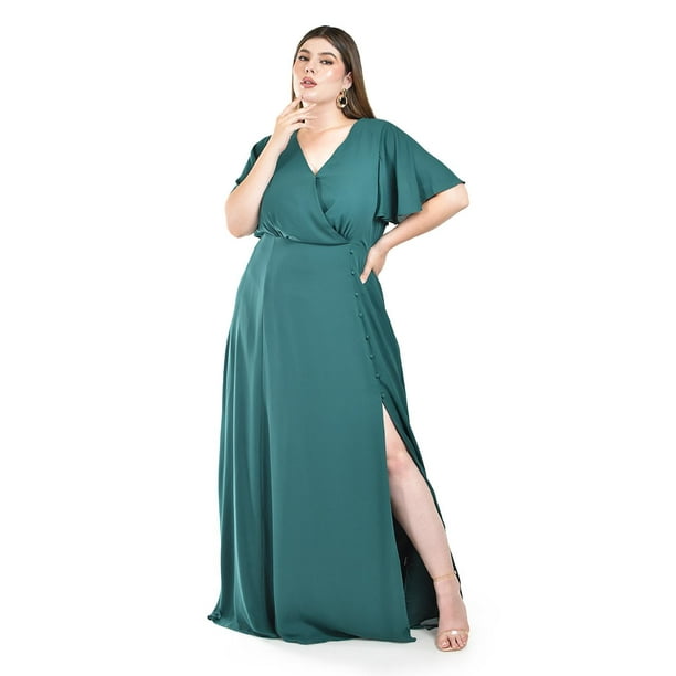 Vestido largo con abertura Roman Fashion / Tallas Extras, 2010 (Verde botella) verde oscuro 38