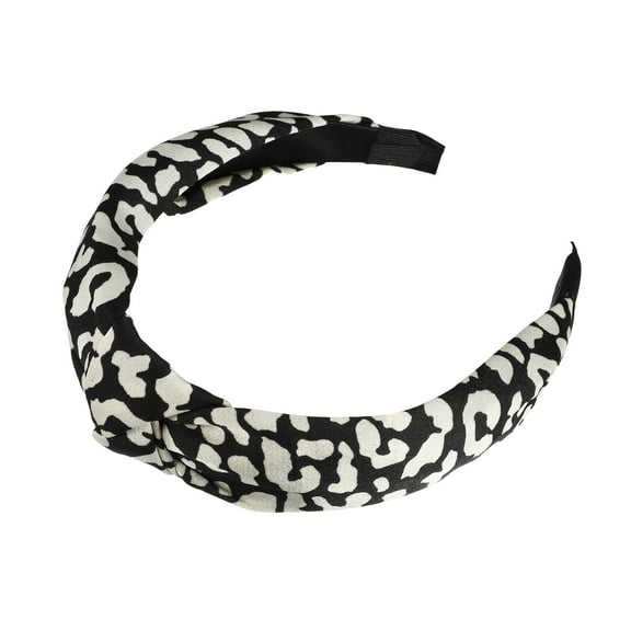 Vocoste Leopard Pattern Headband for Women Elastic Knotted Headband Accessories Black