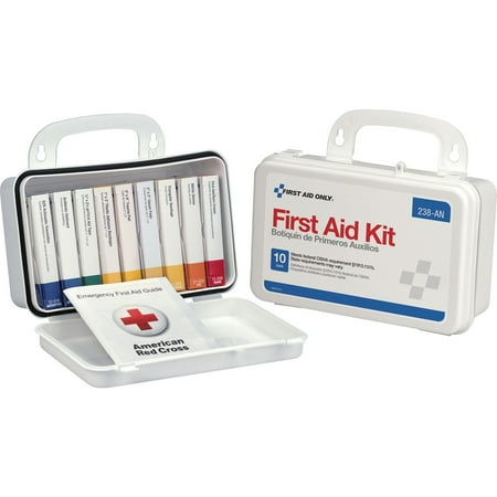 - First Aid Only, FAO238AN, ANSI 10-unit First Aid Kit, 64 / Each, White