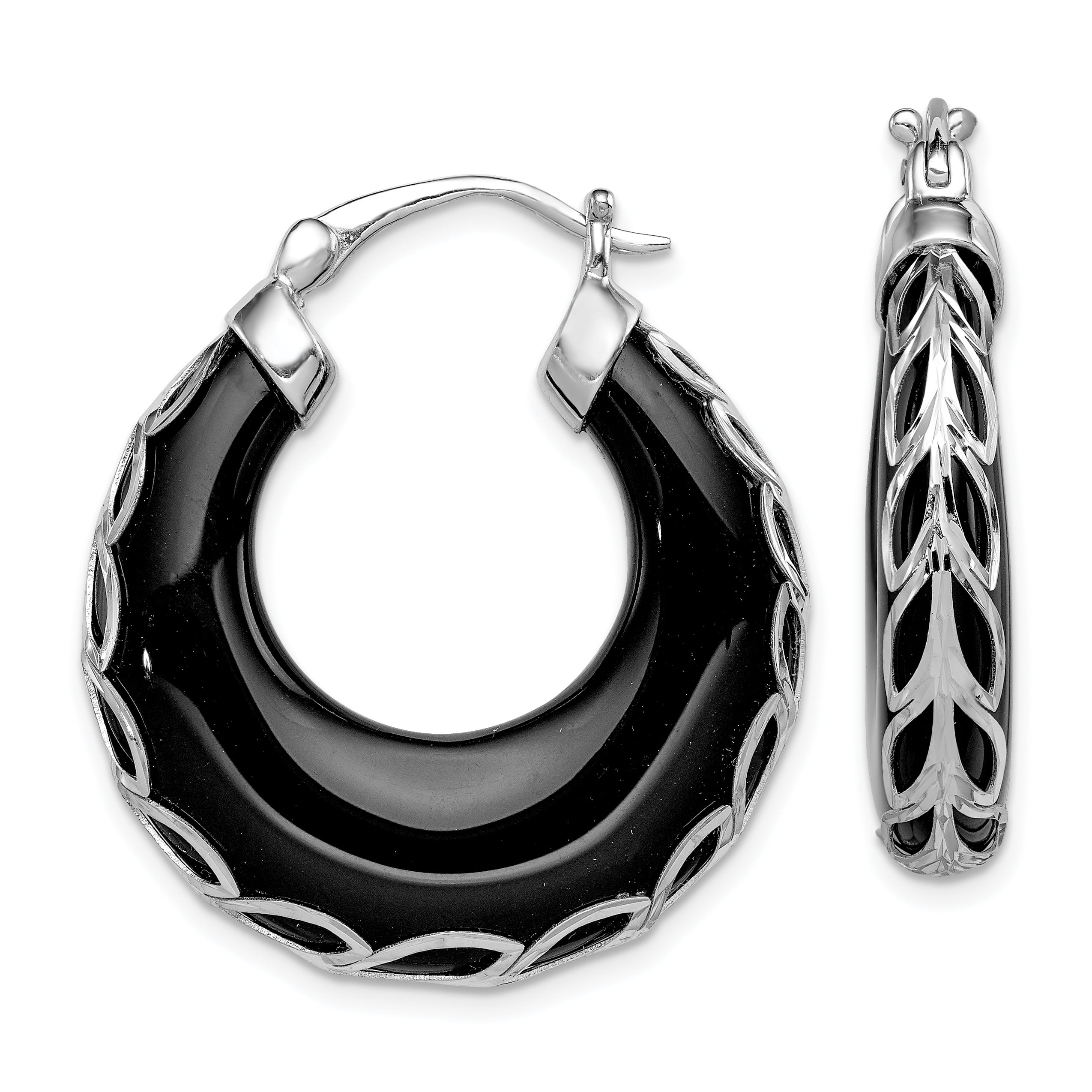black ear hoops