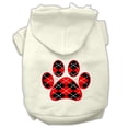 thumbnail image 4 of Mirage Pet Argyle Paw Red Screen Print Pet Hoodies Cream Size L, 4 of 10