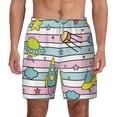 thumbnail image 3 of Uemuo Space Doodle Pattern Mens Swim Trunks Quick Dry Board Shorts with Mesh Lining, Stretch Beach Shorts Quick Dry No-Chafing Board Shorts-XX-Large, 3 of 9