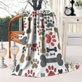 thumbnail image 2 of Paw Prints and Bones Blanket,Comfortable Soft Flannel Throw Blanket,All Season,Warm Lightweight Blankets for Sofa Bed Couch Living Room Chair,40"x50"(100x130cm), 2 of 4