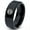 Black Bevel Polish Tungsten, variant on Tungsten Beer Bottle Cap Band Ring 8mm Men Women Comfort Fit Black Dome Polished