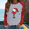 thumbnail image 2 of Fesfesfes Women's Raglan Sweatshirt Christmas Printed Long Sleeve Shirts Xmas Round Neck Casual Tops On Sale, 2 of 6