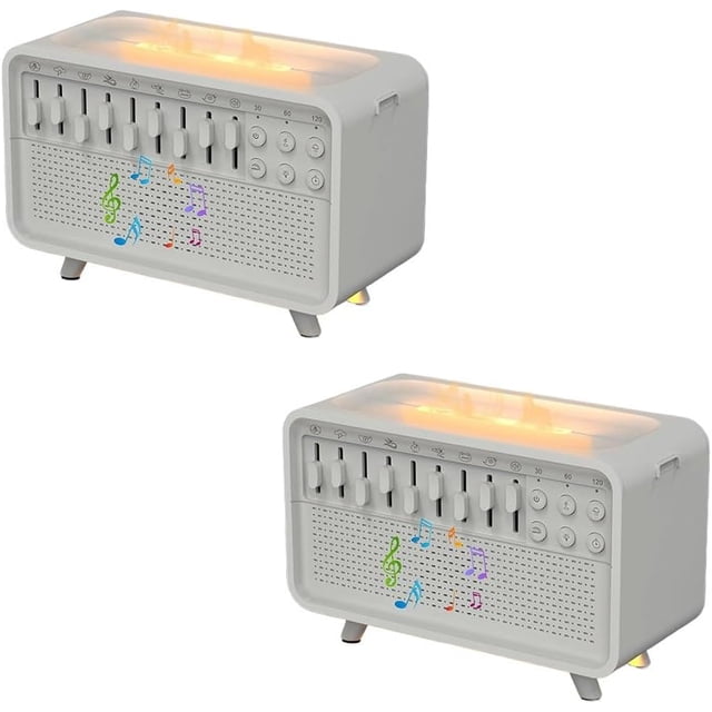 Bulora sound box,White Noise Night Light Humidifier,Bulora Sound Box White Noise Sound Machine,Echo Flame Diffuser,Velmina Sound Box with 8 Ambient Sounds,Takoo Sound Machine(2pcs)