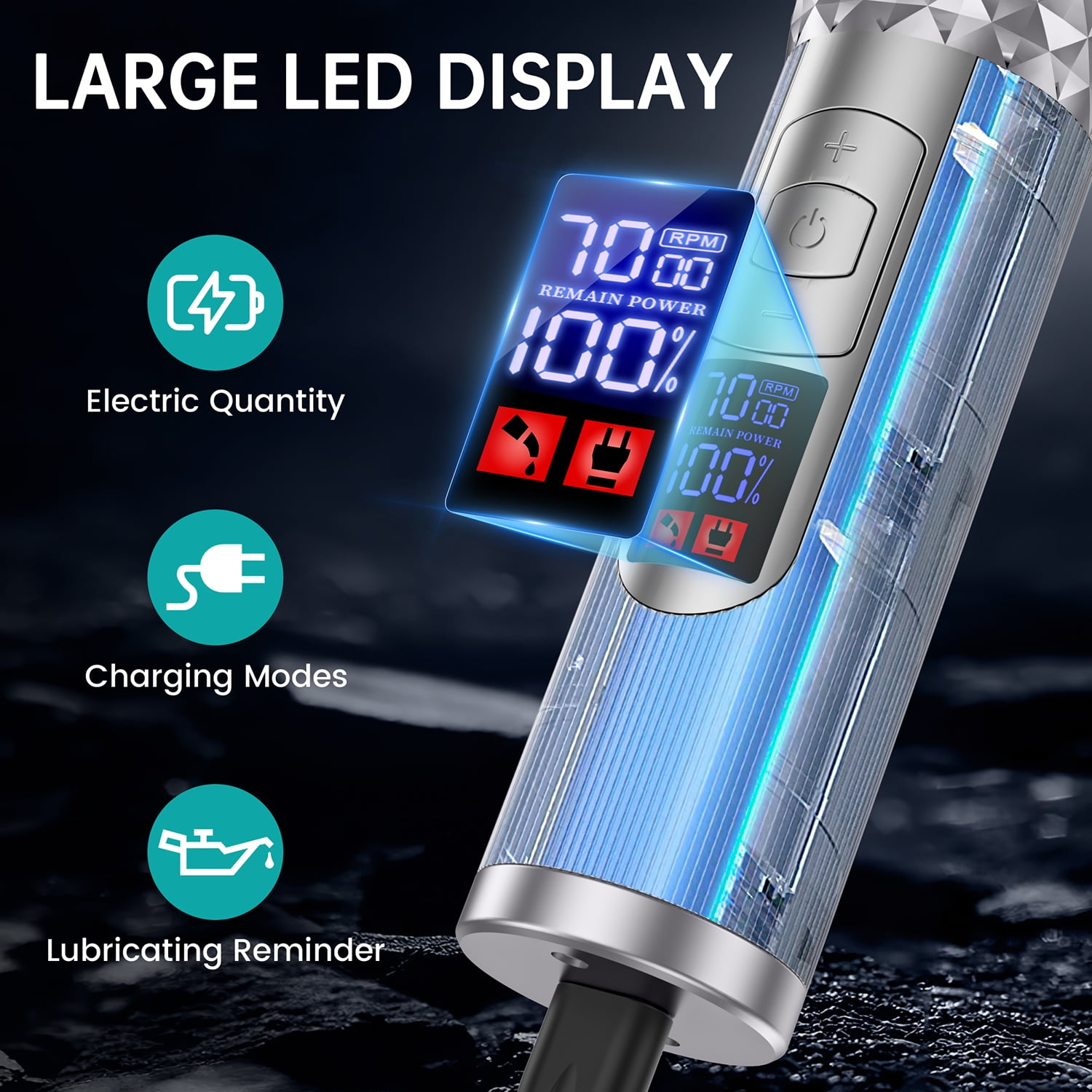 Hair Clippers for Men, Cordless Rechargeable Beard Hair Trimmer, LED Display Barber Haircut, 7000RPM Professional Men’s Razor Shaver Grooming Kit with 10 Guide Combs Gifts for Men Husband Father