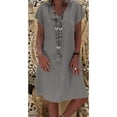 thumbnail image 5 of JINMGG Clearance Dresses under $10.00 Women Summer Style Feminino Vestido T-Shirt Cotton Casual Plus Size Ladies Dress Gray XL, 5 of 6