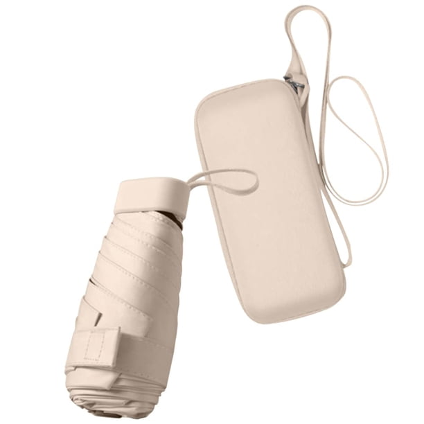 Paraguas UV ESUFEIR Mini Travel Sun para monedero con funda, color beige
