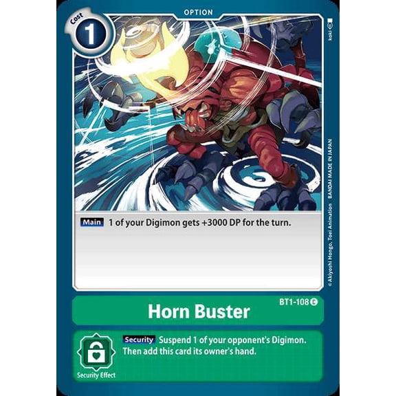 Digimon Release Special Booster Common Horn Buster BT1-108
