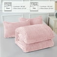 thumbnail image 4 of Jessy Home 3 Piece Fleece Queen Comforter Set - Soft & Warm Fluffy Pink Sherpa Bedding , Fuzzy Heavy Double Sided Design Winter Comforter with 2 Pillow Cases, 4 of 8
