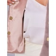 thumbnail image 5 of INSPIRE CHIC Dressy Faux Fur Coat for Women's Cropped Snap Button Winter Wedding Fluffy Jackets S Dusty Pink, 5 of 6