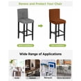 thumbnail image 3 of Black Orange Plaid Bar Stool Covers Set of 4, Farmhouse Buffalo Check Gingham Stretch Washable Bar Chair Covers with Backs, Removable Pub Counter Height Chair Cover for Kitchen Dining Room Cafe, 3 of 7