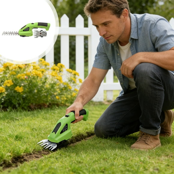Birdeem Cordless Hedge Trimmer,2 in 1 Electric Grass Shear and Shrub Trimmer with 2 Blades,Lightweight Handheld Usb Rechargeable Garden Tool for Lawn Edges and Small Hedges