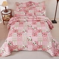 thumbnail image 3 of Evenhug Quilts 3-Piece Pink Patchwork Floral Quilt Set With Shams, 3 of 8