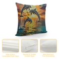 thumbnail image 4 of Orinice Dolphins Sunset Moon Graphic Decorative Throw Pillow Cover for Home Couch Living Room Bed Sofa - 1PC 24x24in, 4 of 5