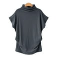 thumbnail image 1 of Blusa elegante de manga corta con cuello falso y lazo en la espalda para mujer, 1 of 6