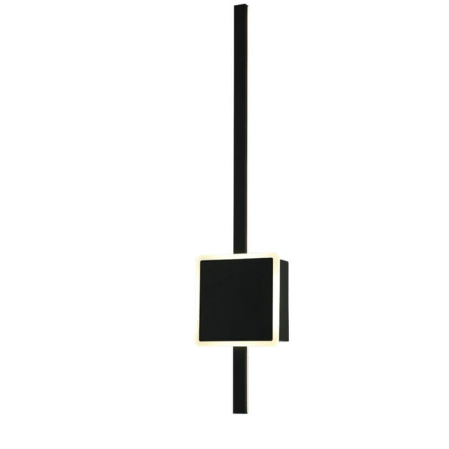 Arbotante Minimalista Negro Cuadrado Con Barra Vertical Led Neutro ILUMINACION LUZ VIC