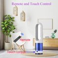 thumbnail image 2 of 20 Inch Heater 1400 Watt Heater Fan and 40 Watt Cold Fan, 80° Oscillating Fan, All the Season Use, Remote and Touch Control, Floor Tower fan, Blue White, 2 of 5