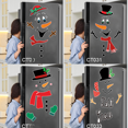 thumbnail image 3 of Pegatina magnética para refrigerador con expresión de muñeco de nieve navideño, decoración navideña, bricolaje, pegatina de pared impermeable para puerta de garaje con dibujos animados, 3 of 6
