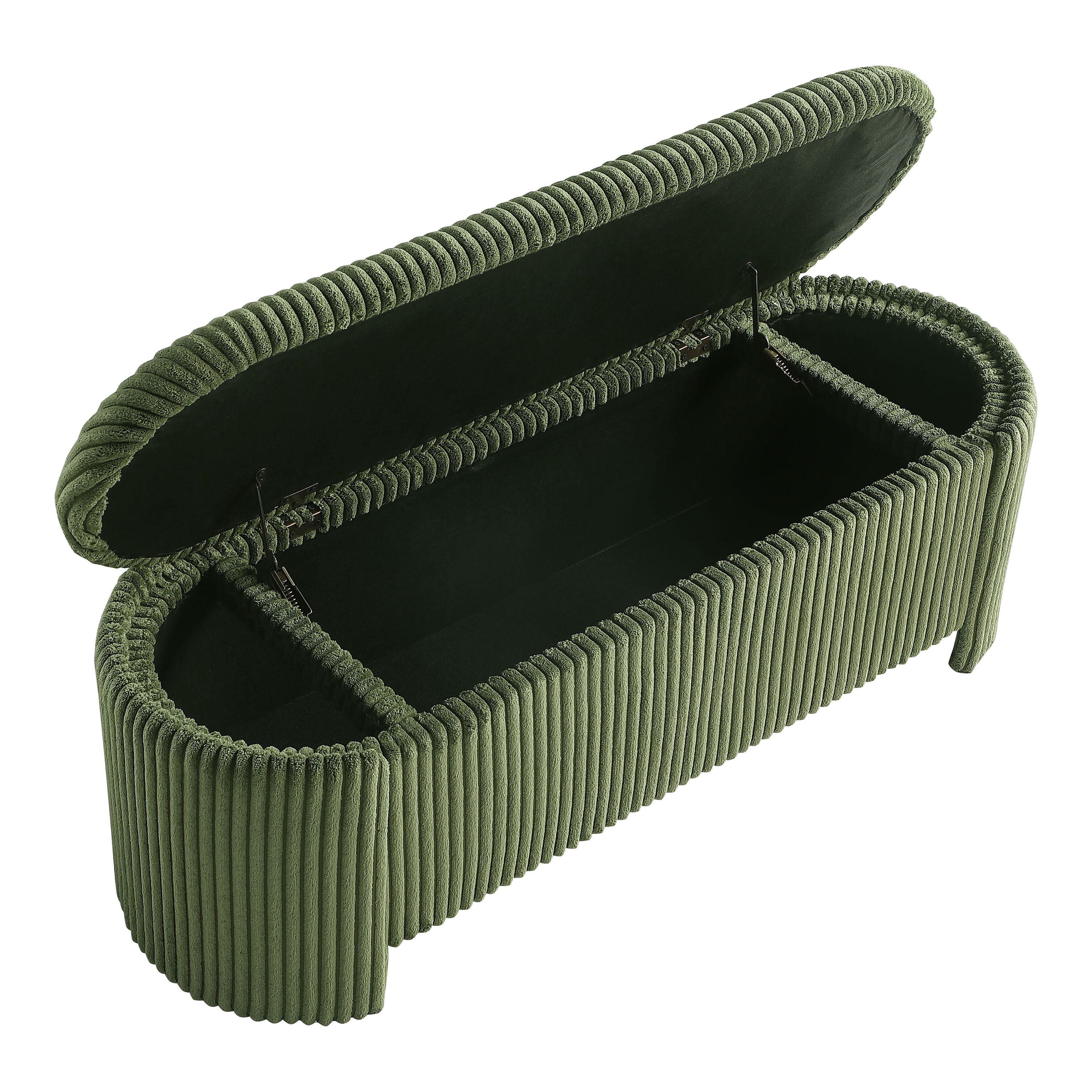 Furniture of America Ouria Chenille Fabric Modern Entryway Storage Bench, Green