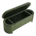 thumbnail image 6 of Furniture of America Ouria Chenille Fabric Modern Entryway Storage Bench, Green, 6 of 7