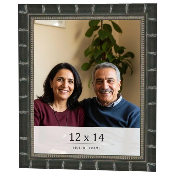 12x14 Frame Black Bamboo Solid Wood Picture Frame Width 1.5 Inches | Interior Frame Depth 0.5