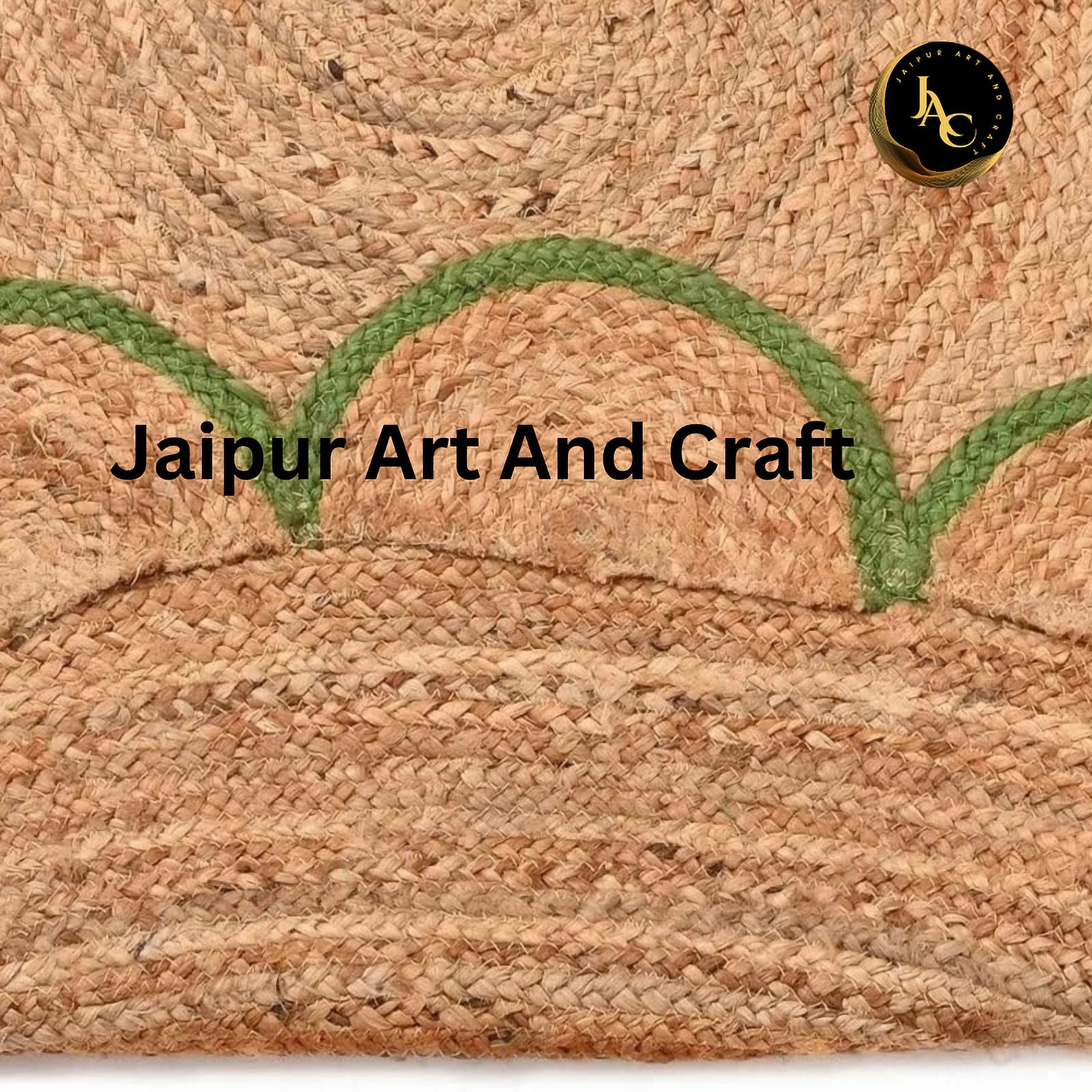 Jaipur Art And Craft Natural Round Jute Rug Indian Handmade Area Rug Bohemian Style Braided Carpet (7x7 Sq Ft)