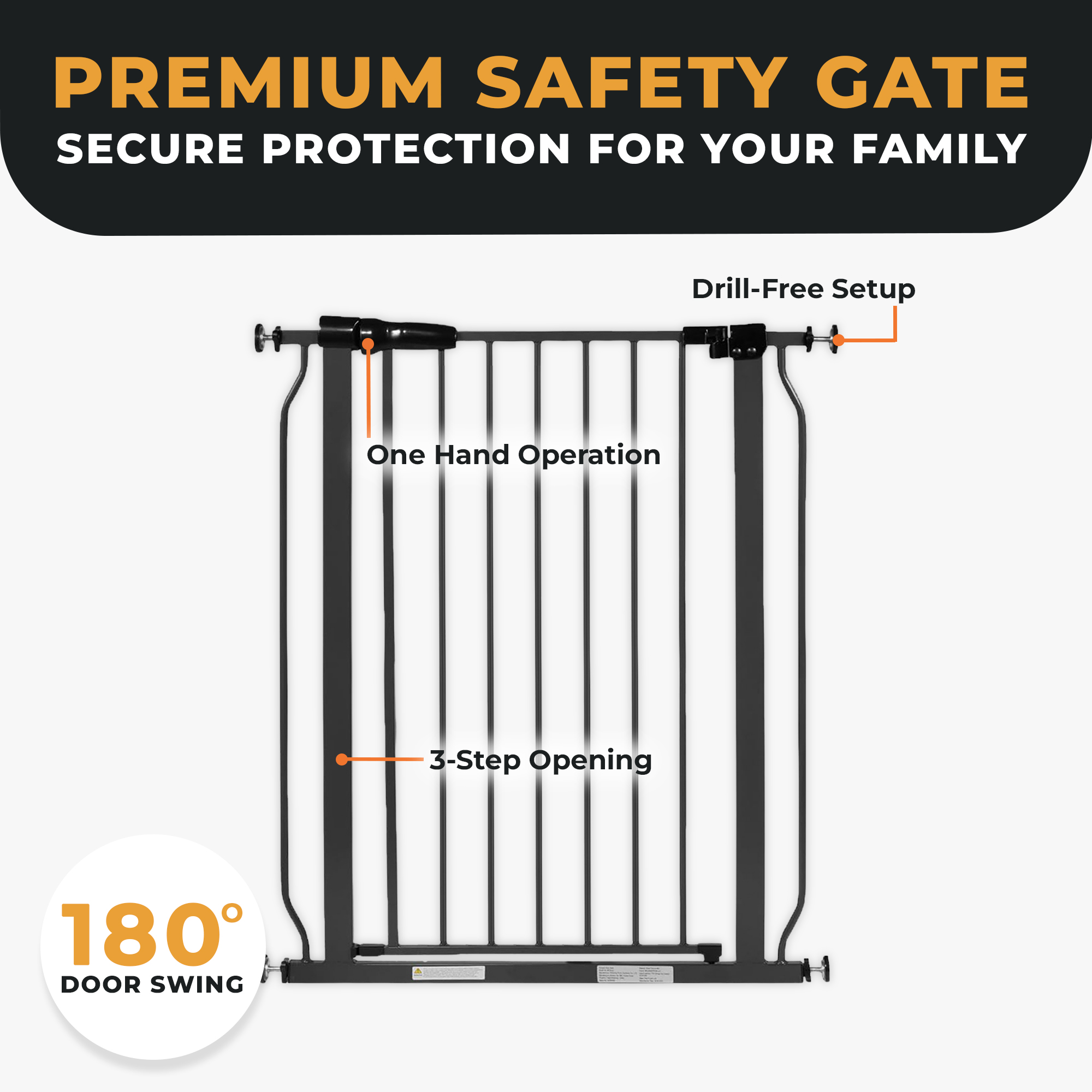 BalanceFrom Easy Walk-Thru Safety Gate, 36-Inch, Graphite photo 4