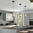 thumbnail image 5 of Jopath 3 Pack Crystal Pendant Light, 4" Adjustable Hanging Ceiling Lamp with Crystal Prism Design for Dining Room, Kitchen Island, and Living Room Black, 5 of 8