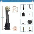 thumbnail image 3 of Achla Designs Minuteman International Chelmsford Fireplace Set of 4 Tools, 30.25 Inch Tall, Polished Brass and Black, 3 of 5