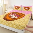 thumbnail image 5 of Erosebridal Strawberry Drizzle Baseball Glove Print Full Size Sheets, Sweet Sports Bed Sheets for Kids Boys and Girls, 1 Flat Sheet, 1 Fitted Sheet and 2 Pillowcases, 5 of 6