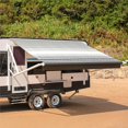 thumbnail image 2 of ALEKO Motorized Retractable RV Awning 13X8 ft Camping Vinyl Canopy Black Stripes, 2 of 12