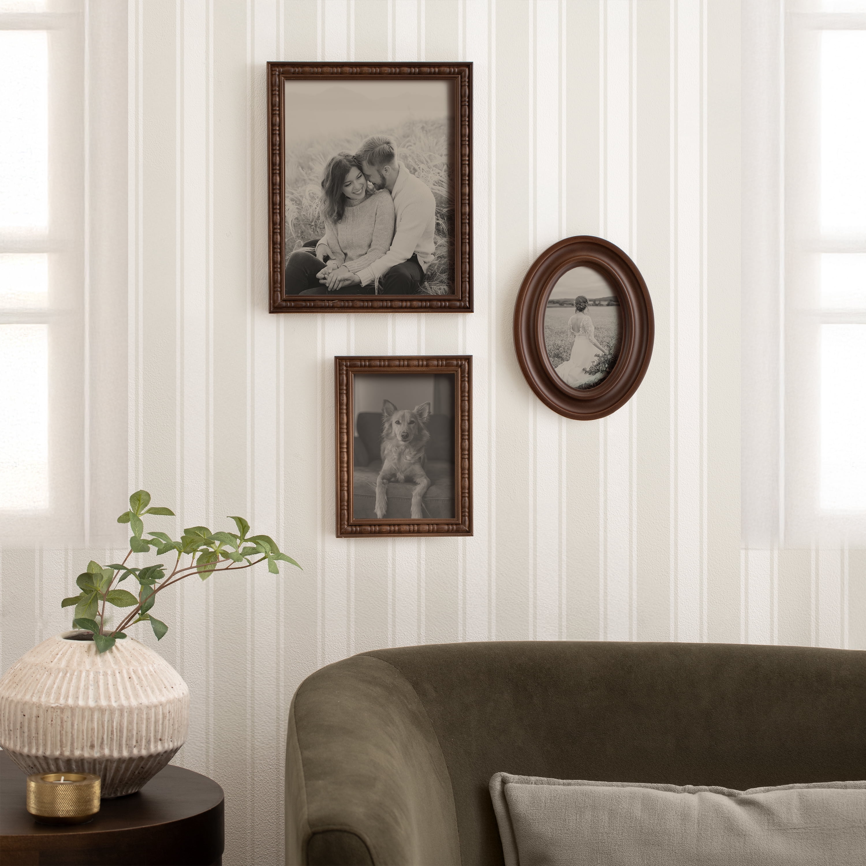 DesignOvation – 8x10 Picture Frame – Spindle Dark Walnut Tabletop Photo Frame