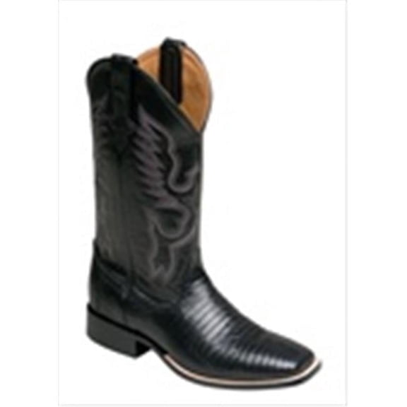 Ferrini  Mens Genuine Teju Lizard Square Toe Boots - Black - 13D