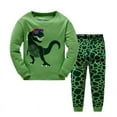 thumbnail image 2 of Dino Boys-Conjunto de ropa de dormir para niños, 100% algodón, camisetas de Motor, pantalones, 2 piezas, 2, 3, 4, 5, 6, 7 años, 2 of 4