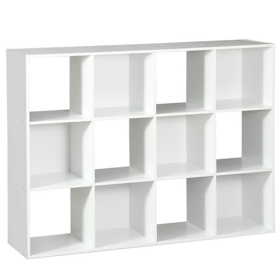 ZOPan 12-Cube Storage Organizer Shelf Display Bookcase for Living Room Home Office, Assembly Required