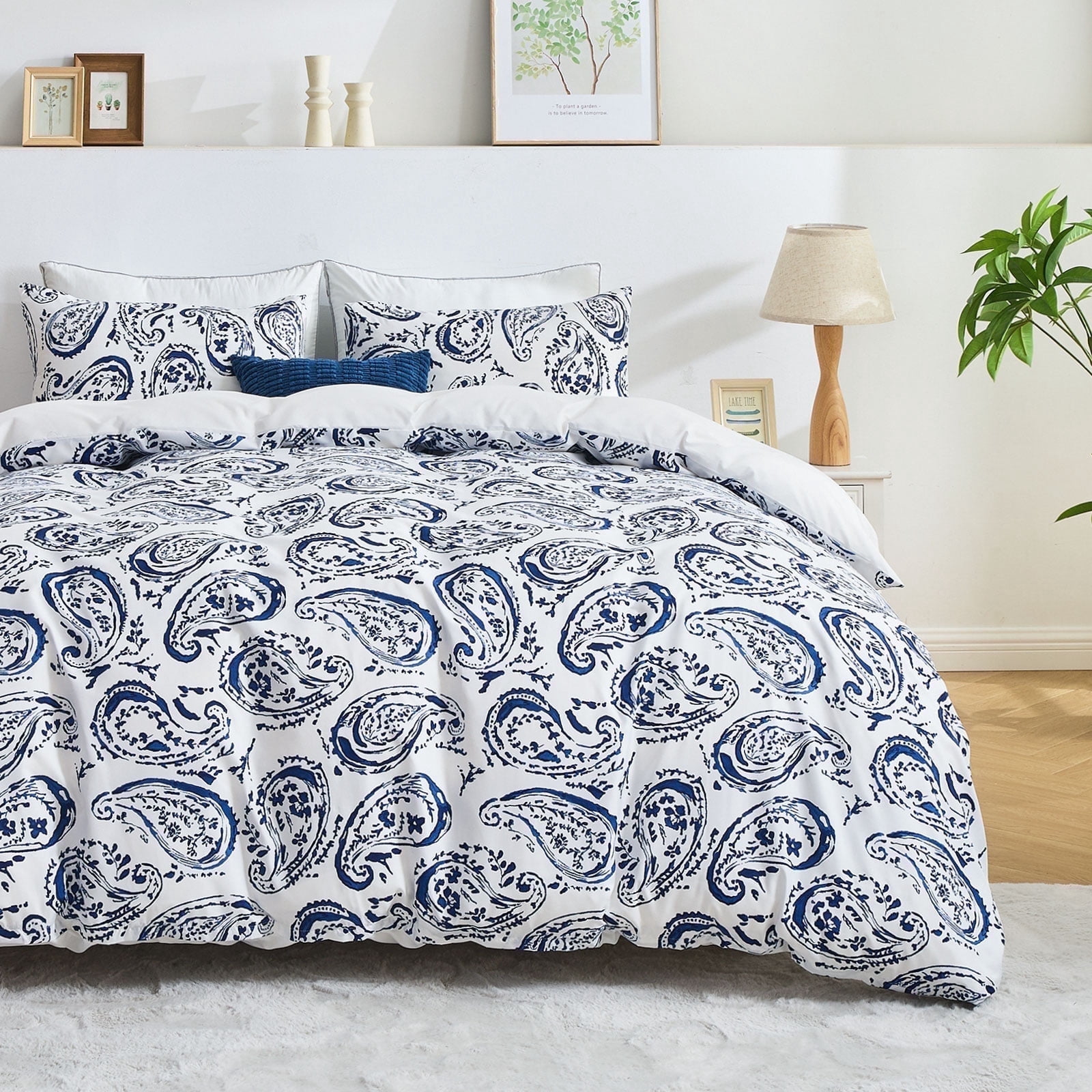 Hitime Twin Duvet Cover Set, Soft & Breathable Microfiber 3 Pieces Twin Bedding Sets, Pattern Twin Comfy Duvet Cover Set, with Zipper Closure (Twin)