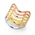 thumbnail image 1 of FB Jewels 14K White Yellow and Rose Three Color Gold Semanario Ring Size 6.5, 1 of 1