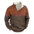 thumbnail image 1 of Long Sleeve Tops Men's Zip Contrast Winter Sweatshirt Outdoor Casual Sweater2XL, 1 of 3